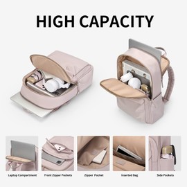 GOLF SUPAGS Laptop Backpack for Women Fits 14 Inch Notebook Casual Daypack Purse Work Travel College Bag (Pink)
