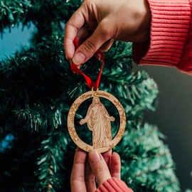 LDS Christus Ornament - Wood