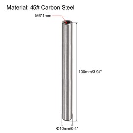 uxcell M6 Internal Thread Dowel Pin 6pcs 10x100mm Chamfering Flat Carbon Steel Cylindrical Pin Bed Bookshelf Metal Devices Industrial Pins