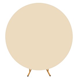 Lidzopas Arch Backdrop Cover Solid Color Round Arch Stand with Zipper Bottom for Birthday Party Ceremony Banquet Decoration Champagne 2M Diameter