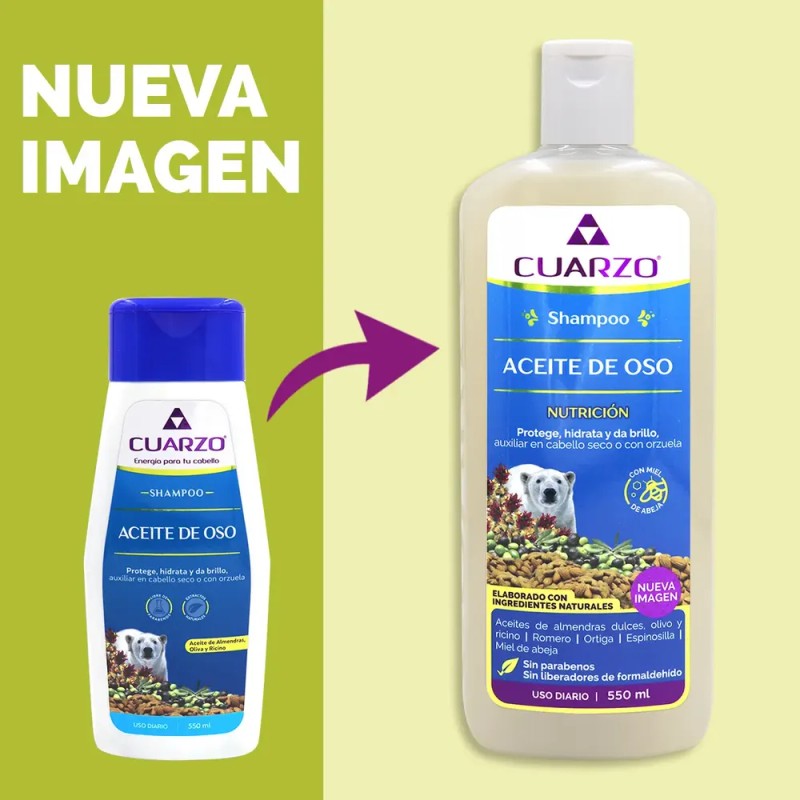 Shampoo Aceite De Oso Cuarzo 550 Ml