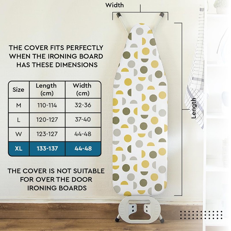 Encasa XO Ironing Board Cover and Pad 54"x18" - Thick