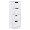 SEGAWE Bathroom Floor Storage Cabinet Freestanding Wooden Side Organizer with