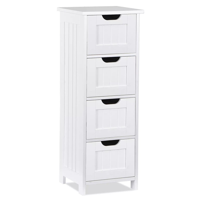 SEGAWE Bathroom Floor Storage Cabinet Freestanding Wooden Side Organizer with