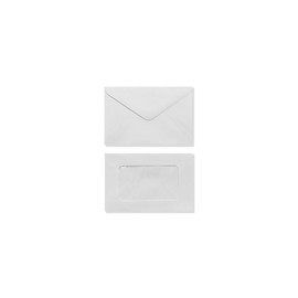 LUXPaper #56 Mini Window Envelopes | Commercial Flap | 3" x 4 1/2" | White | 28lb. Text | 50 Qty