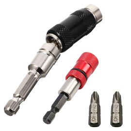 Pack of 2 Quick Change Bit Holder Magnetic Swivel Bit Tip Holder + Drywall Bit Holder 1/4 Inch Hex Shank Drywall Tool with 2 PH2 Bits, KEPKKU Drywall Screwdriver Attachment