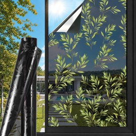 DULEIXUFHEE Window Privacy Film One Way, Green Leaf, 17.7 x 157 in