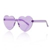 Lotsdonxia Love Heart Shape Sunglasses Stylish Rimless One-Piece Transparent Glasses