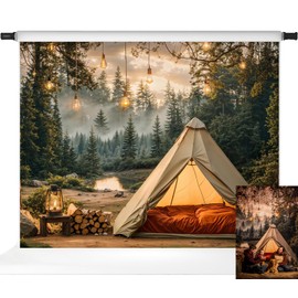 Kate Outdoor Camping Backdrops Forest Natural Scenery Backdrops for Photography Tent Photo Studio Props, 10x8ft