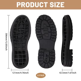 CHGCRAFT Shoe Replacement Rubber Sole 1 Pair Non-Skid Sole Protector Repair Replacement Shoe Grips for Bottom of Shoes Black