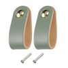 sourcing map 2 Packs Leather Drawer Pulls, Single Hole Leather