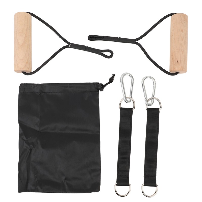 Wooden Gymnastic Rings Portable Pull Up Handles Arm Strength Trainer