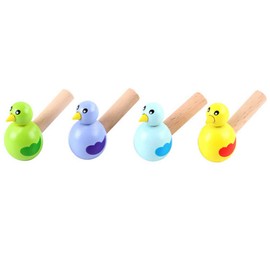 NUOBESTY Whistle for Babies Baby Trumpet 4 Wooden Bird Whistle Toy Children's Birthday Party Favors Gifts Random Wooden Whistle Baby Whistle Phone Children