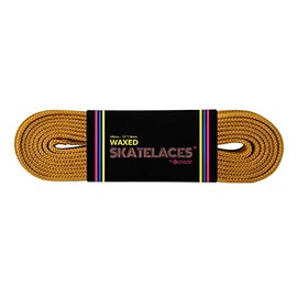 Bont Skates Waxed Laces - 6mm & 8mm - 47" 71" 79" 96" 108" - Hockey Skate Laces - Roller Skate Laces - Skate Laces - Ice Skate Laces - Figure Skating Laces - Roller Derby Skate Laces - Gold (8mm Wide / 47 inch / 120cm)