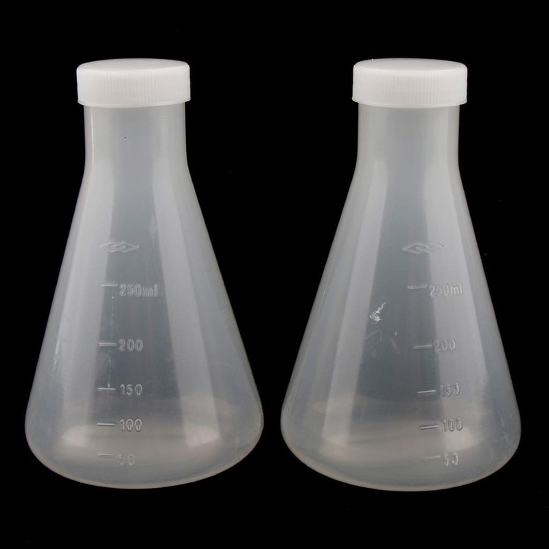 Nvanvmm Laboratory Graduated Plastic Conical Flask, Measurable, Thick Wall, Two