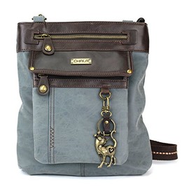 CHALA GEMINI Crossbody Canvas Gift Messenger Bag Indigo - Slim Cat