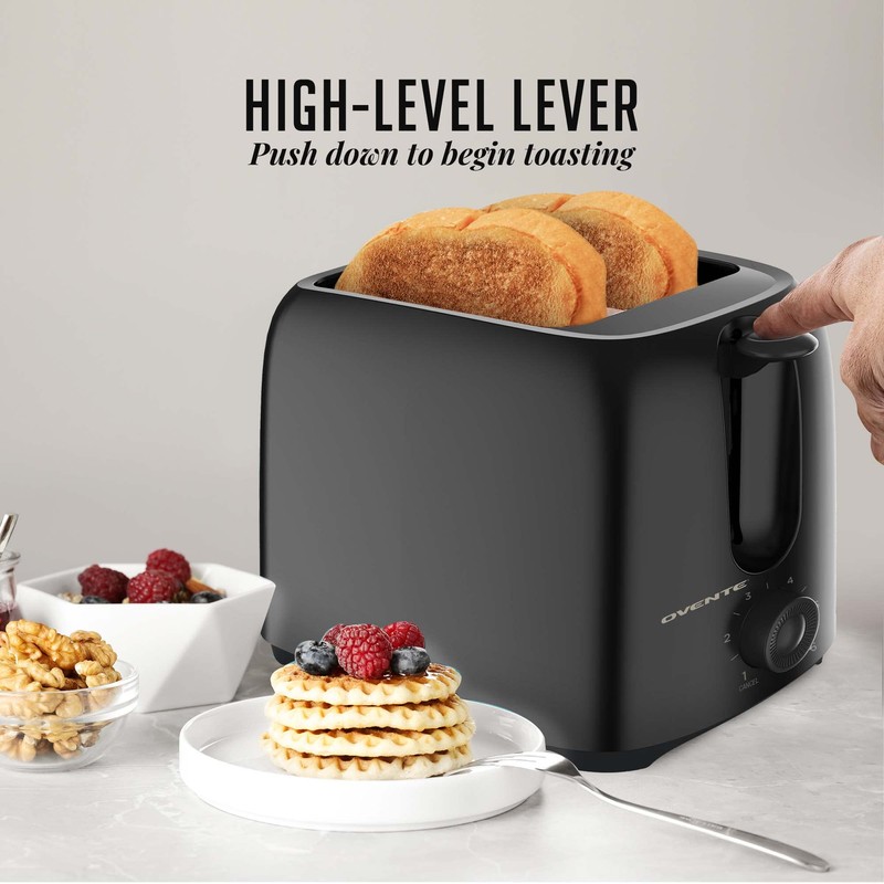 OVENTE Electric 2 Slice Toaster Machine with 6-Shade Browning Selector