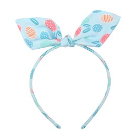 Easter Headbands for Women Spring Bows Headbands Cute Rabbit Bunny Ear Egg Chick Flowers Design Knoted Hairbands Easter Hair Accessories (Egg Ears, 1 Count (Pack of 1))