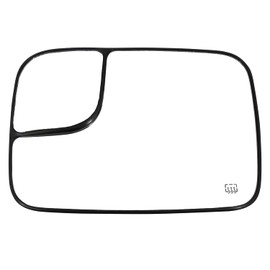 Driver Side Mirror Replacement Glass With Backing Plate Heated Compatible 2005-2009 Dodge Ram 1500 2500 3500 w Blind Spot Lens (Towing Tow Telescopic Telesoping)