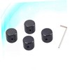 SHOWERORO 4 Pcs Black Aluminum Alloy Volume Tone Control Knobs