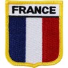 France Flag Embroidered Iron on/Sew on Shield Patch, Size 2.5