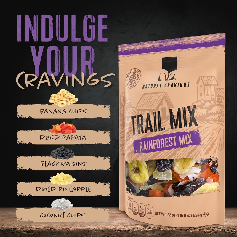 Natural Cravings 24oz Trail Mix Bulk Family Size Bag -