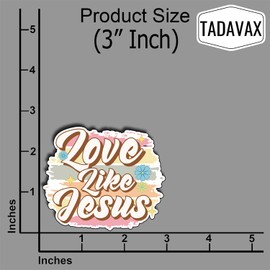 (3Pcs) Love Like Jesus Sticker Christian God Cristianos Cross Bible Decorate Waterproof Vinyl Water Bottle Tumbler Books Phone Laptops Sticker Gifts for Love Jesus Decals 3x2.6 Inch