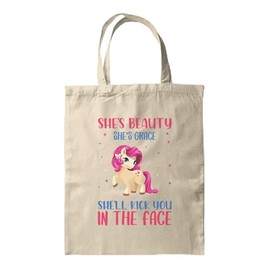 BWW Print - She's Beauty She's Grace She'll Kick You In The Face - Printed Tote Bag - Tote Bag, Double Sided