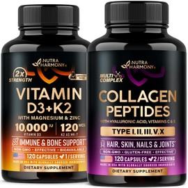 NUTRAHARMONY NUTRAHARMONY Vitamin D3 K2 & Collagen Peptides Capsules