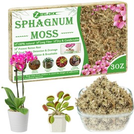 ZeeDix 3OZ Premium Sphagnum Moss for Plants, 4QT Natural Long Fibered Orchid Moss Sphagnum Peat Moss Bulk for Carnivorous,Orchid,Sarracenia,Succulent,Venus Fly Traps and Reptiles