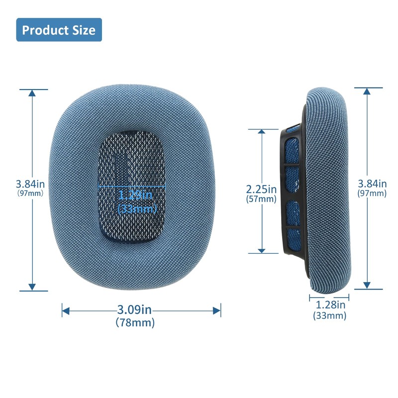 Earrock Upgraded Silicone Ear Cushions for AirPods Max Headphones, Mesh