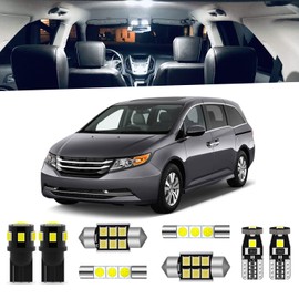 ENDPAGE 18-Pieces Odyssey LED Interior Lights Kit for Honda Odyssey 2011 2012 2013 2014 2015 2016 2017 White 6000K LED Interior Lighting Package + License Plate Lights, Install Tool