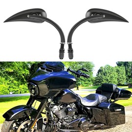 Black Motorcycle Rear View Sportster Mirrors Compatible with Harley Road King Street Electra Glide Road Glide Dyna Softail Rearview 1982-2018 2019 2020