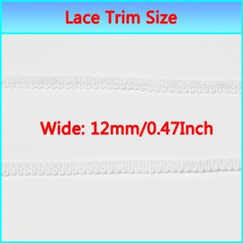 dlboboai Gimp Braid Trim Polyester Braided Ribbon 15 Yards 12mm Wide Centipede Braided Lace Trim for Sewing Crafts Clothing Curtains Accessories Lampshade Home DIY Decoration (White, 12mm Wide)