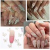 SEMATA Spring Summer Flower Nail Art Charms Clear 3D Butterfly