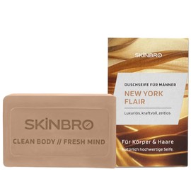 SKINBRO Solid Shampoo & Shower Gel - Shower Soap for Men, Vegan & Sustainable, Made in Germany, Free from Silicones - 100 g