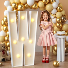 imprsv imprsv Marquee Light Up Letters, 3FT Mosaic Letters with Light for Baby Shower Graduation Party Decor, Large W for Engagement Wedding Party Decorations (Need to Assemble)