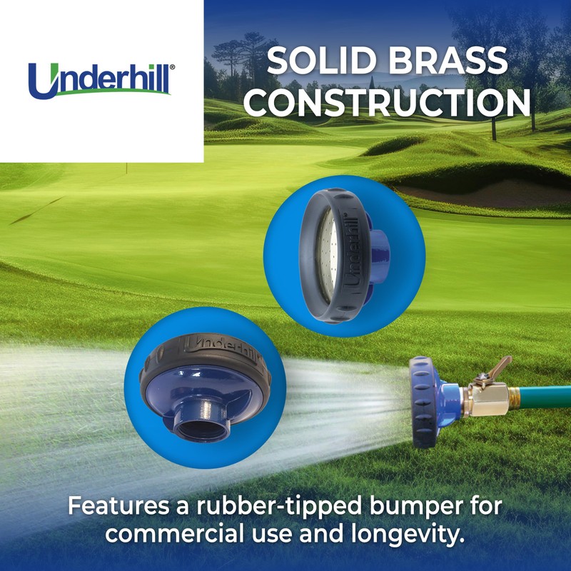 Underhill RainPro Showerhead Garden Water Hose Nozzle Sprayer, 40 GPM