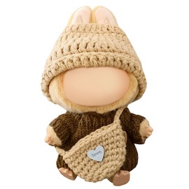 Clothes for 17cm Dolls , Crochet Knitted Style Set for 15cm/17cm Doll Clothes, Premium Outfit with Accessories, Stylish Doll Clothes, No Doll (Knitted)