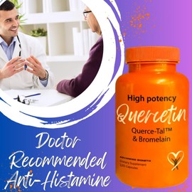 Querce-Tal™ Quercetin + Bromelain 120 Veg Capsules | High Potency Enhanced Absorption Bioavailability. Supports Anti-Oxidant, Flare up Events, Heart Immune Health, Packaging May Vary