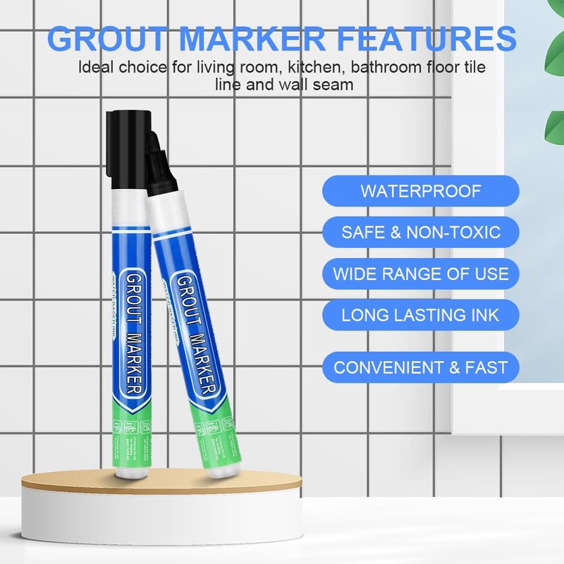 flintronic Grout Pen, Joint Black for Easy Use, Grout Pen