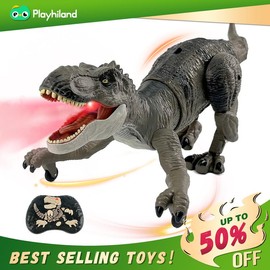 Remote Control Dinosaur Toys for Boys  girls Realistic T-Rex RC Walking Dino with Roaring, Spray, Light, Touch Sensing  with Three Type:_RC T-rex BLUE