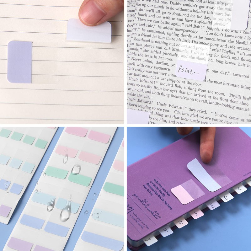 AVECMOI 420 Pieces Sticky Index Tabs, 3 Sizes Bright Colour