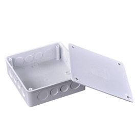 DJC Supply Co. 6" x 6" x 3" PVC Plastic Junction Conduit Box with 3/4" & 1" Pre molded Holes