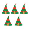 ADULTS ELF HAT - PACK OF 5 PLUSH GREEN ELF