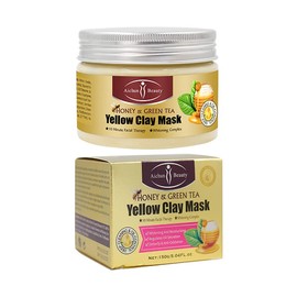 AICHUN BEAUTY Clay Face Mask Deep Cleansing Exfoliation Soothing Repair Remove Blackheads Facial Moisturizing Anti-Acne (HONEY & GREEN TEA (YELLOW))