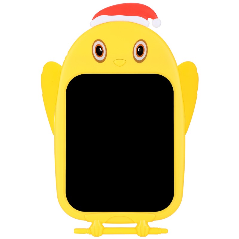 LCD Writing Tablet Christmas Hat Cartoon Owl Shape Children Yellow