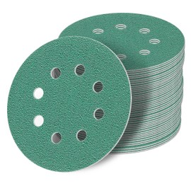 125 mm Green Eccentric Sanding Discs Assortment Set of 50 Discs P2000 P1500 P1200 P1000 P800 8 Holes Velcro Sandpaper