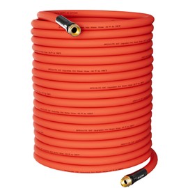 SPECILITE Hot/Cold Water Hose 3/4" x 200 ft,Heavy Duty Red Garden Hose -50℉ to 190℉,Flexible & Lightweight Rubber Hoses With 3/4" Brass Fittings for Yard,Outdoor,Farm