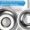 WB32X10013 WB32X10012 Chrome Stove Burner Drip Pan Set 4-Pack Fits